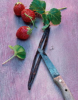 草莓,塔希提岛,香草