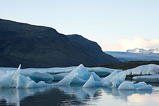 冰山,冰,雕塑,冰河,泻湖,南,冰岛