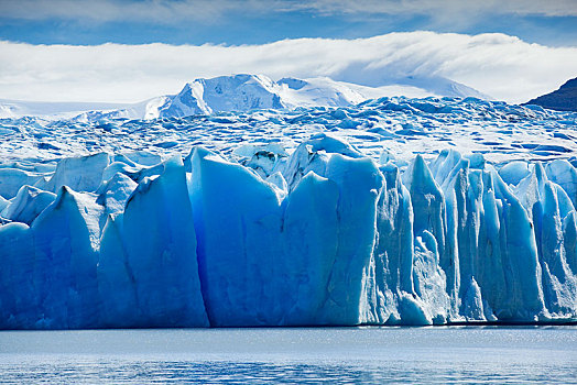 格里冰河,冰河,正面,灰色,湖,托雷德裴恩国家公园,智利,南美