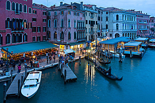 威尼斯,大运河,风景,雷雅托桥,蓝色,钟点