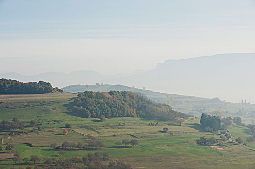 乡村风光,雾,山,远景