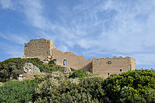 城堡,遗址,罗得斯,希腊,欧洲