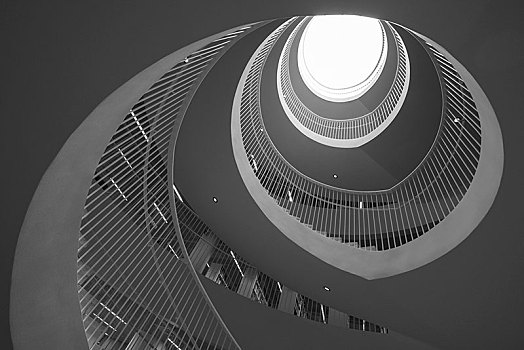 螺旋楼梯,仰视,大学图书馆,室内,赫尔辛基,芬兰,欧洲