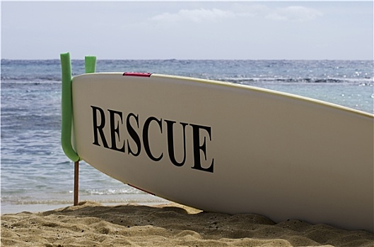 冲浪板,安全,概念,夏威夷,沙滩