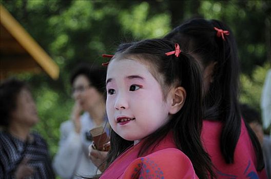 女孩,皇家,家庭,中心,节日,京都,日本,亚洲