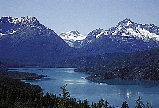 湖,海岸,山峦,区域,不列颠哥伦比亚省,加拿大