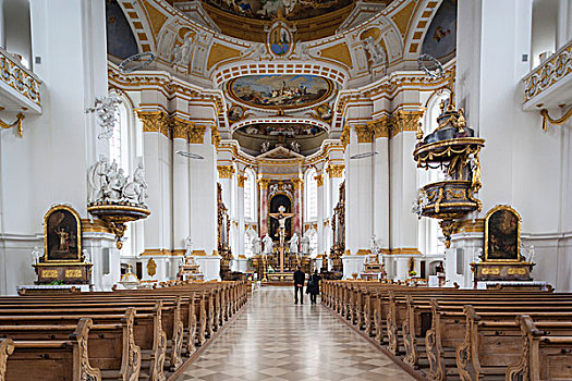 德国,教堂,18世纪,寺院,室内