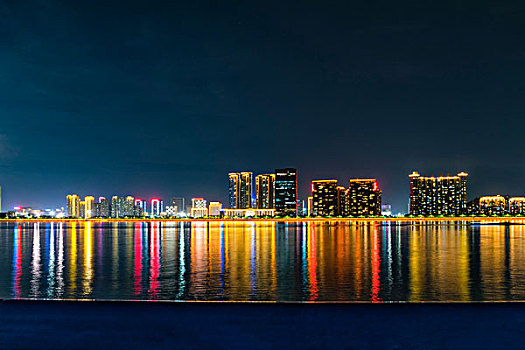 杭州钱塘江风光滨江夜景