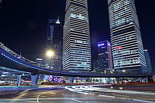 夜晚,现代,城市,上海