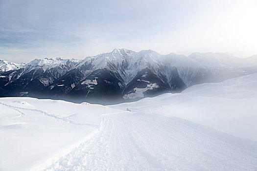 小路,雪地