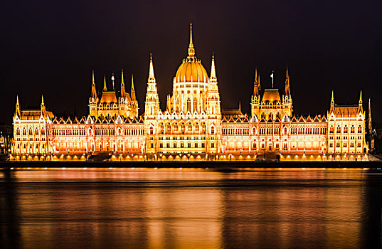 匈牙利,议会,多瑙河,夜晚,布达佩斯