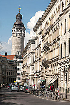 新市政厅,塔,莱比锡,德国