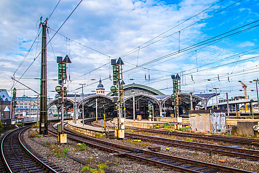 风景,上方,轨道,科隆,中央车站