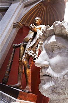 雕塑,室内,梵蒂冈博物馆,梵蒂冈城,罗马,意大利