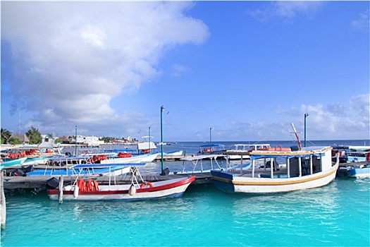 加勒比,波多黎各,船,码头,蓝绿色海水