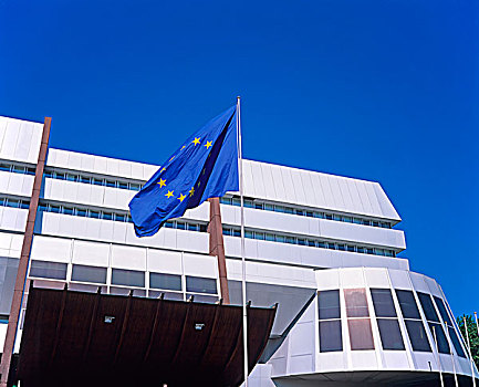 旗帜,欧洲,正面,欧洲理事会,斯特拉斯堡,阿尔萨斯,法国