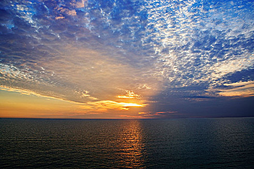 日落,迈尔斯堡,海滩,佛罗里达