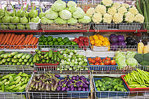 蔬菜,展示,杂货店,曼谷,泰国