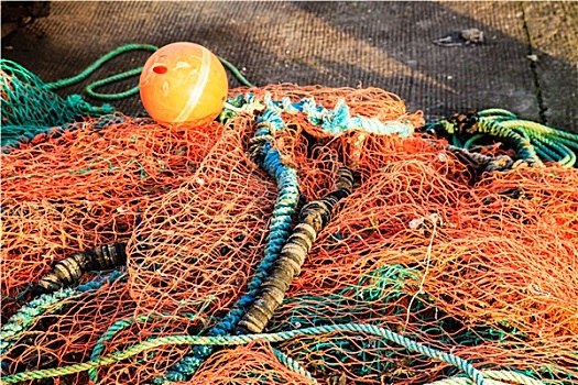 渔网,橙色,户外