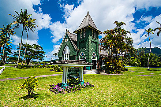 教堂,岛屿,考艾岛,夏威夷