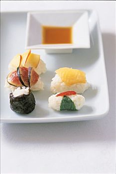 构图,寿司,水果