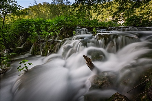 小,瀑布,十六湖国家公园,克罗地亚