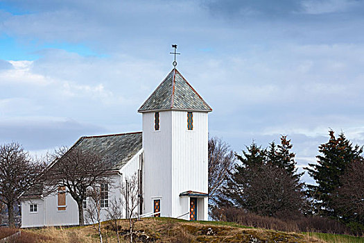 传统,白色,木质,挪威,路德教会,小镇