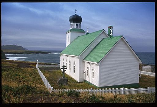 俄国东正教堂,圣乔治,岛屿,秋天,景色