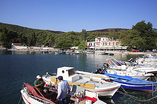 希腊,斯波拉提群岛,湾,海滩