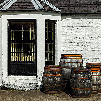 桶,户外,酿酒厂,苏格兰