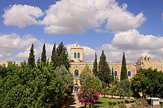 正规花园,正面,寺院,以色列