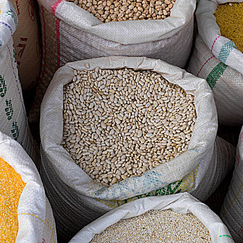 扁豆,豆,出售,露天市场,马拉喀什,摩洛哥