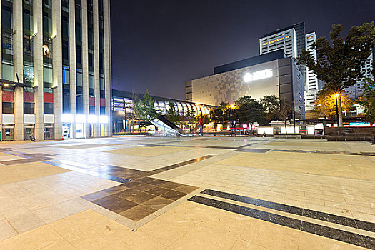 夜景,现代,城市广场