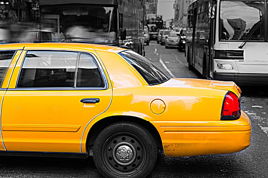 时代广场,纽约,黄色出租车,出租车,白天,美国