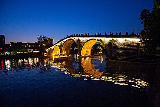 拱宸桥,夜景,京杭大运河,灯光秀