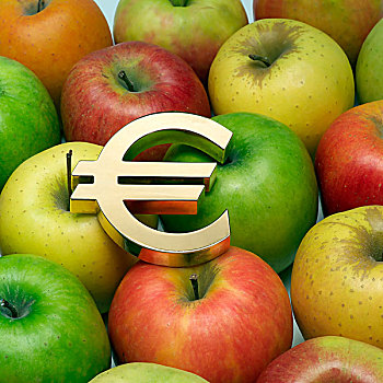 欧元,欧洲货币,标识,种类,苹果