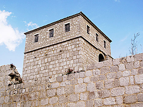 城墙,达尔马提亚,亚德里亚海,克罗地亚,欧洲