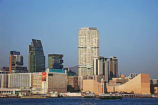 尖沙嘴,区域,天际线,九龙,香港