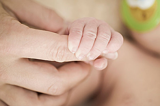 婴儿,1个月,握住,手指