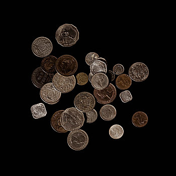 选择,硬币,世界,黑色,背景