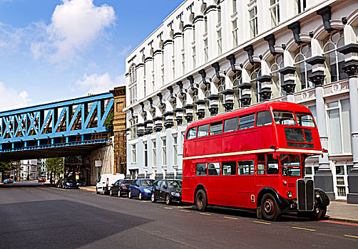 伦敦,红色公交车,传统,老,英格兰