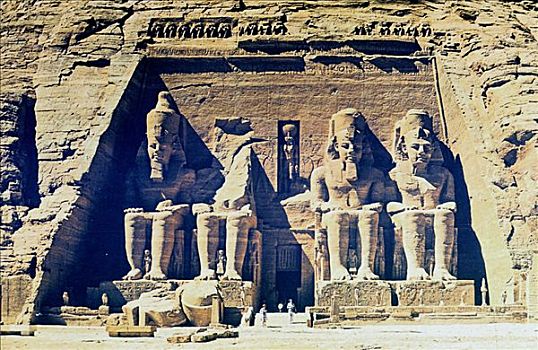 雕塑,拉美西斯二世,户外,入口,庙宇,阿布辛贝尔神庙,埃及,公元前13世纪,艺术家,未知