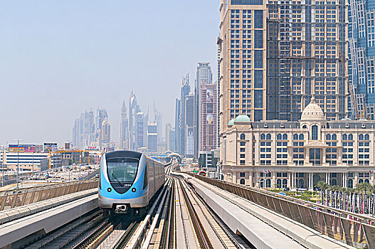 地铁,铁路,自动化,现代,奢华,迪拜,阿联酋