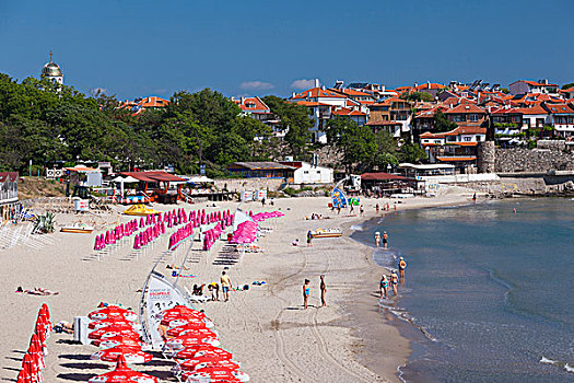 保加利亚,黑海,海岸,城镇,海滩