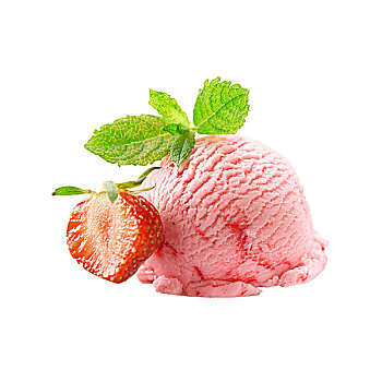 新鲜,草莓,冰淇淋球