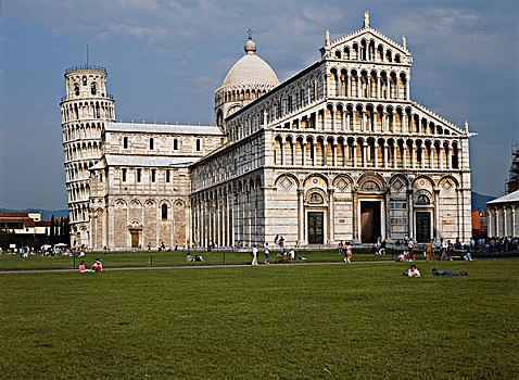 意大利,比萨,中央教堂,斜塔,大幅,尺寸