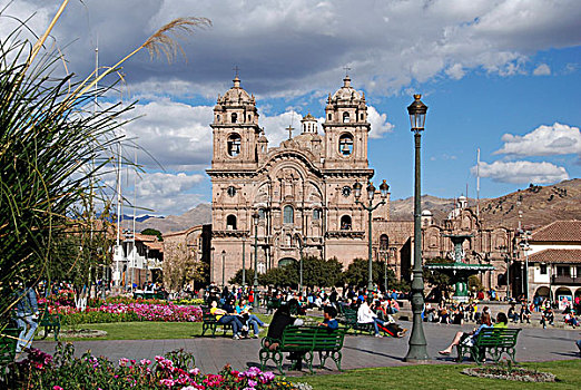 耶稣,耶稣会教堂,广场,阿玛斯,历史,城镇,中心,库斯科,秘鲁,南美,拉丁美洲