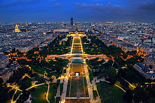 巴黎,城市天际线,屋顶,夜拍,法国