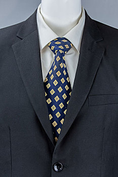 男式商务西装方格花纹深蓝色领带丝织品