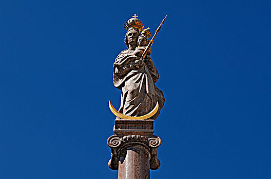 柱子,玛利亚广场,上巴伐利亚,德国,欧洲